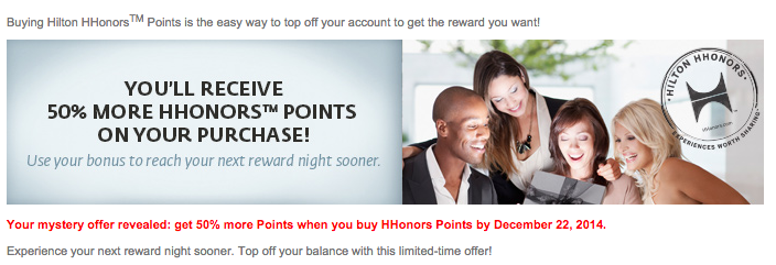 Hilton Purchase Points Promotion