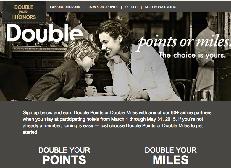 New Hilton Promotion... Double Points or Miles Deals We Like