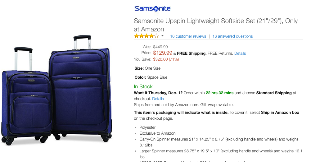 Uittreksel weg te verspillen auteursrechten 70% off Samsonite Luggage at Amazon! - Deals We Like