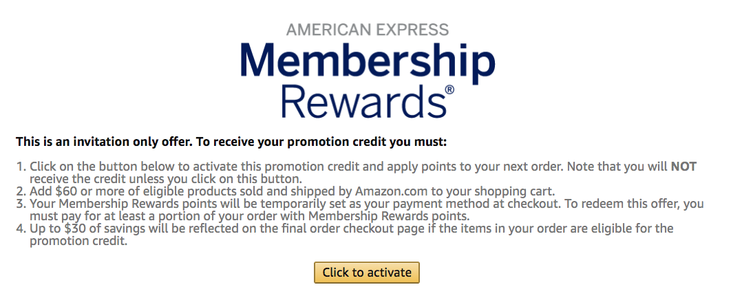 American Express Membership Rewards for amazon cyber monday deals