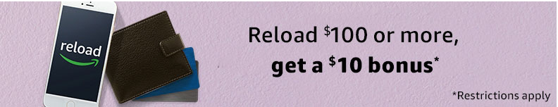 Reload your Amazon gift card and get a $10 bonus.