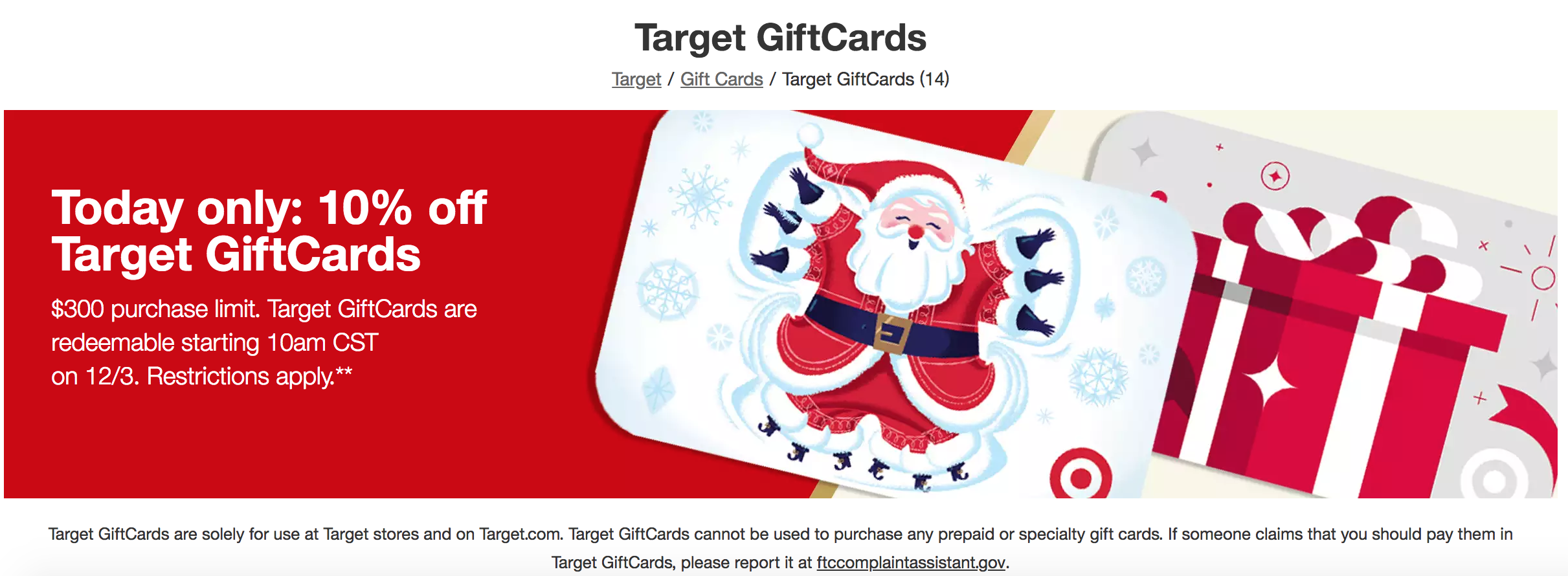 a gift card with a santa claus on it