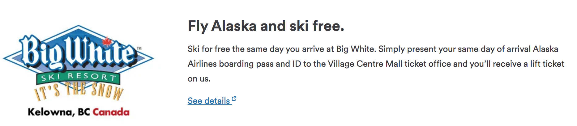 Alaska airlines free lift ticket