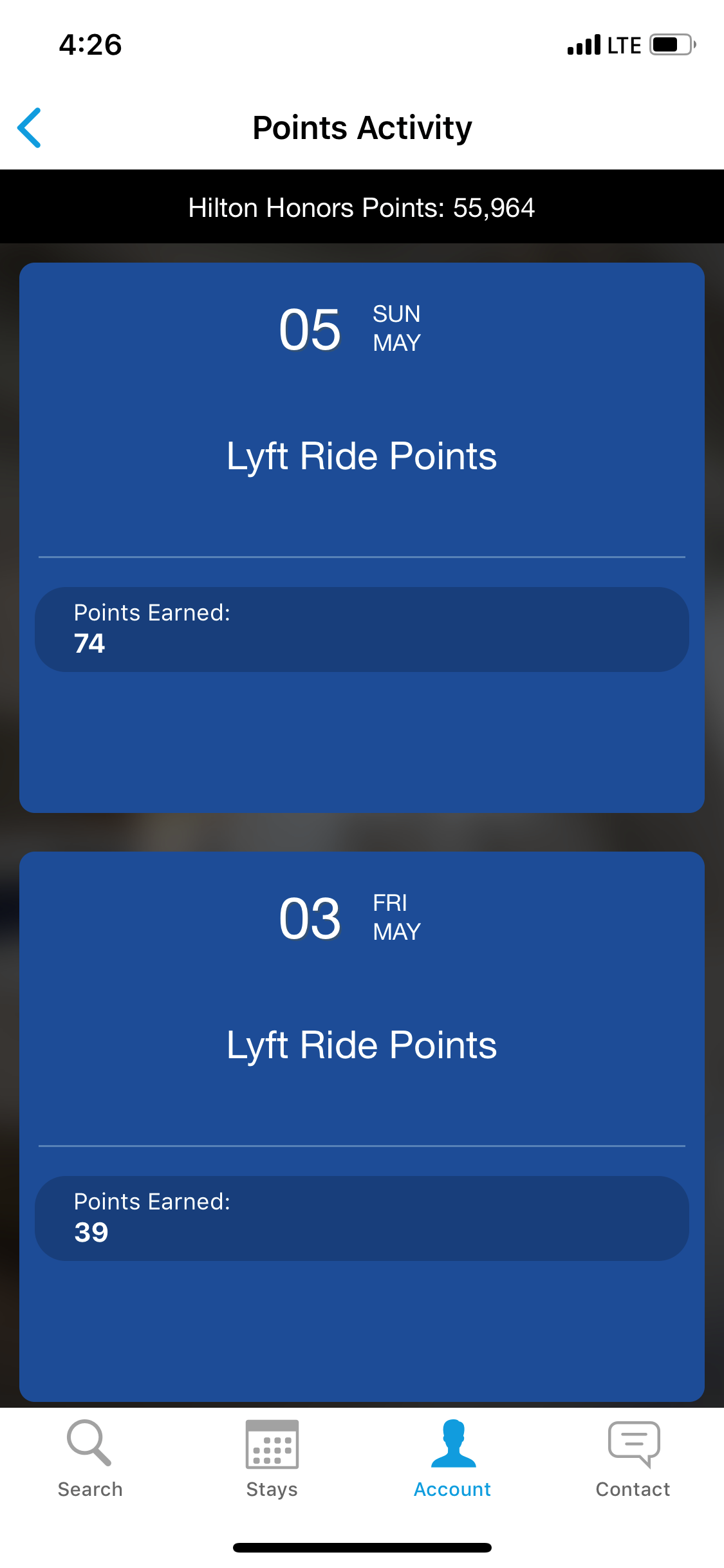 earn hilton points with lyft rides
