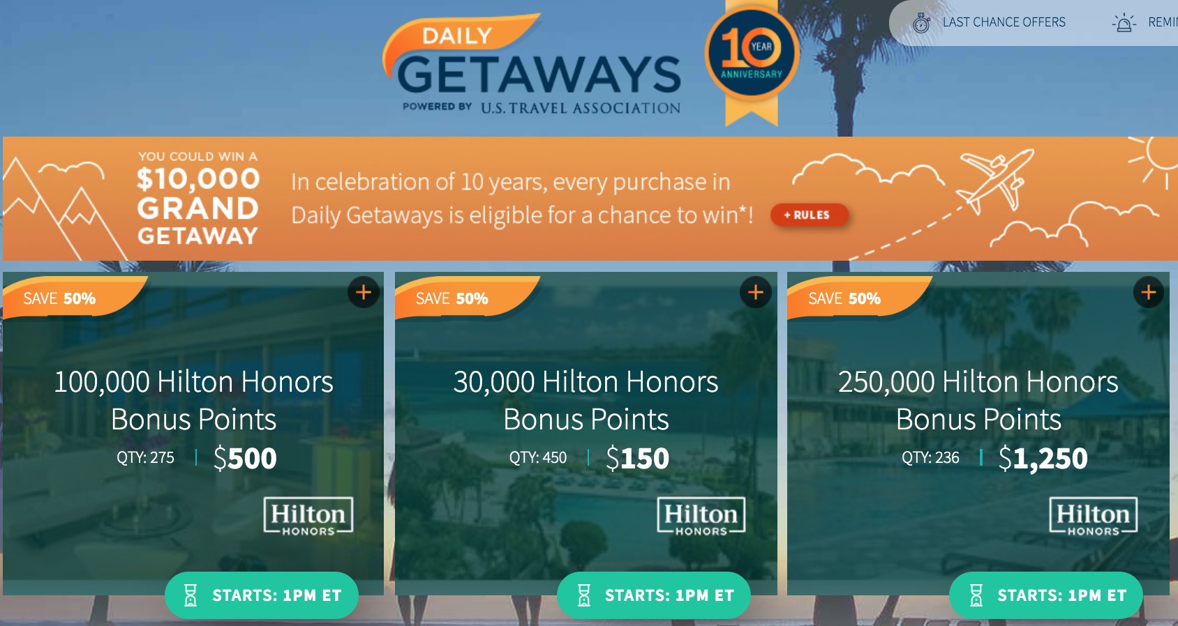 purchase hilton points daily getaways