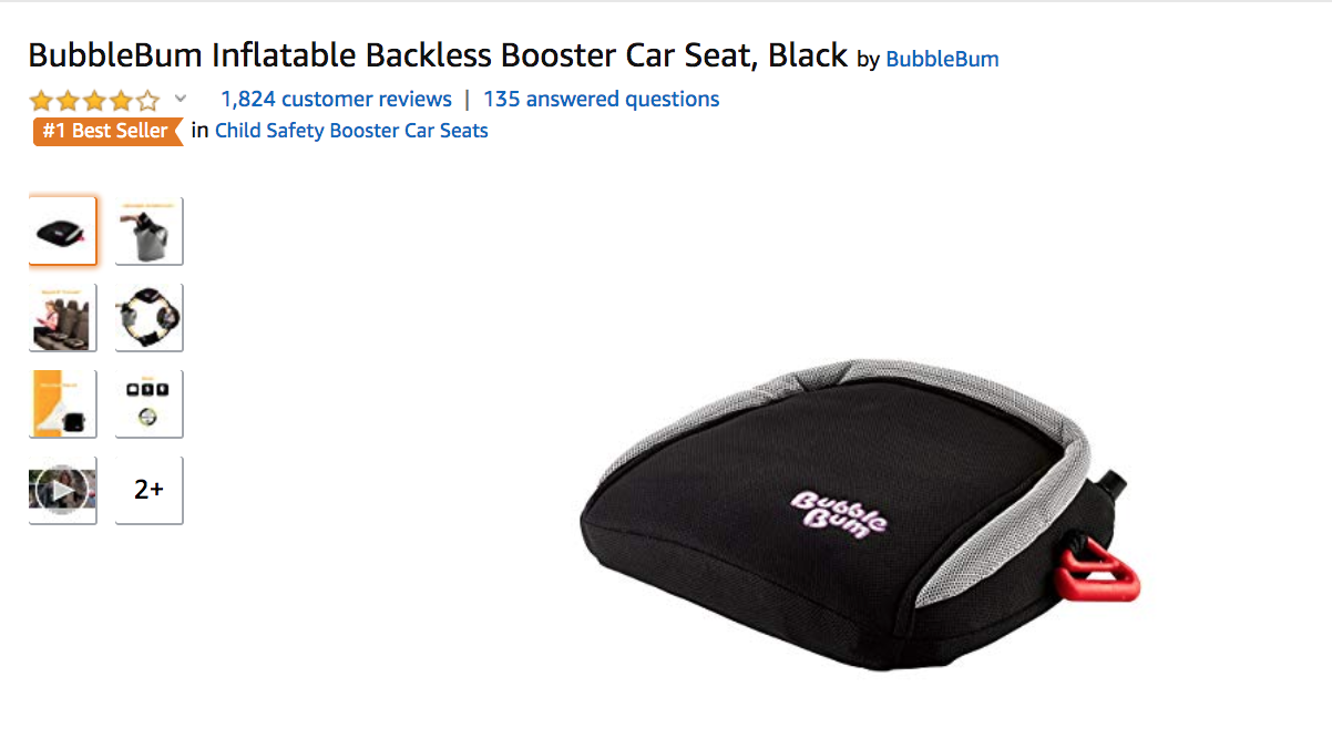 a black and grey car seat