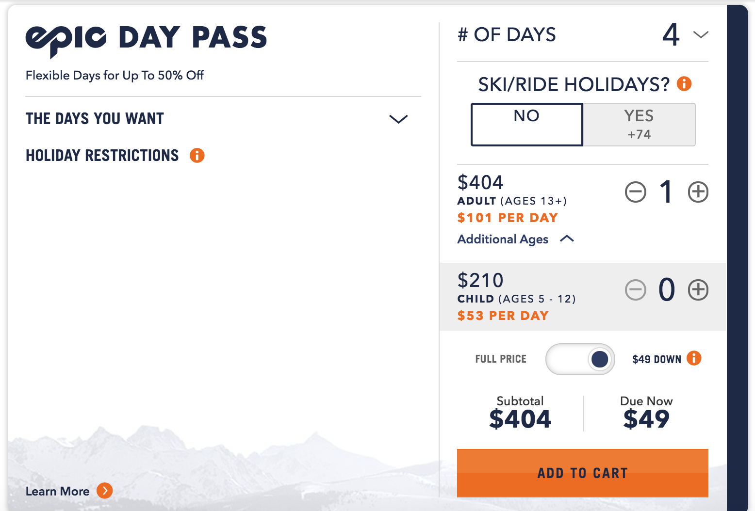 a screenshot of a ski pass