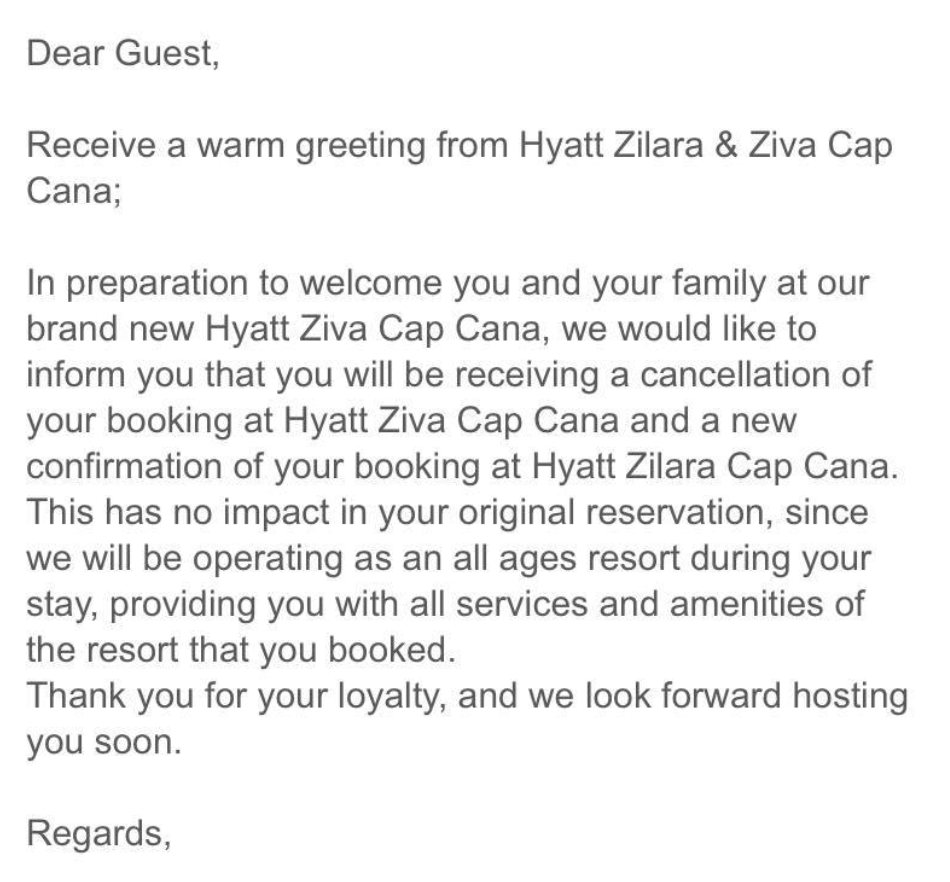 hyatt ziva capa cana delayed, but hyatt zilara cap cana is open